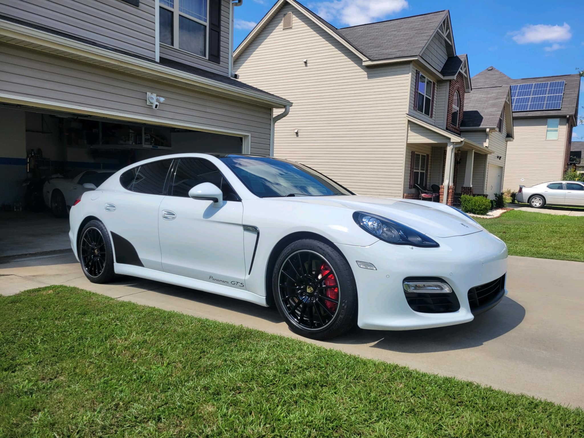 Porsche Panamera detailed at a customer home in a residential driveway in Belchertown, Massachusetts