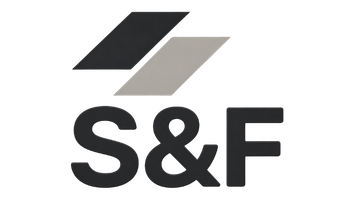S&F Detailing logo — stylized S&F wordmark with diagonal accent blocks