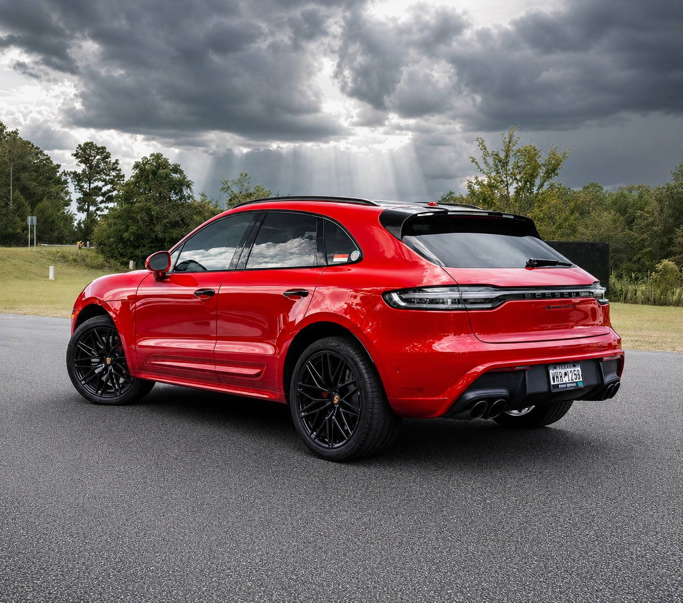 Red Porsche Macan GTS detailed by S&F Detailing in Belchertown, MA
